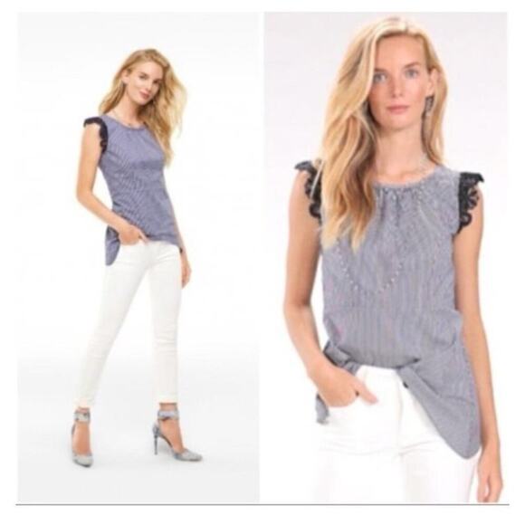 Cabi Lace Flutter Sleeve Top Style 5727 Size Small - Picture 1 of 6